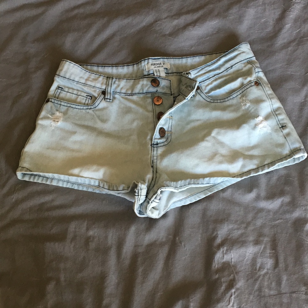 *wife’s closet Forever 21 denim shorts; size 28.